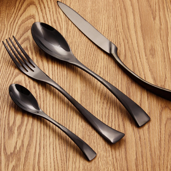 4pcs Black Cutlery Stainless Steel Tableware Set