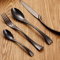 4pcs Black Cutlery Stainless Steel Tableware Set