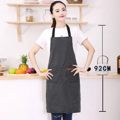 Neckline Striped Apron