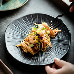 Japanese-Style Ceramic Shallow Plate