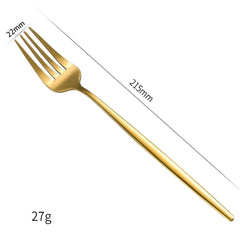 6 Pcs Silver/Gold Flatware 8.2 Inch Stainless Steel Fork Set