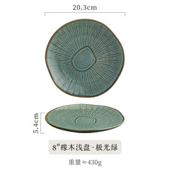 Japanese-Style Ceramic Shallow Plate