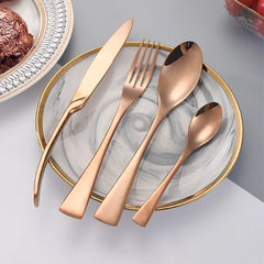 4pcs Black Cutlery Stainless Steel Tableware Set