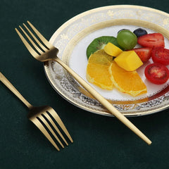 6 Pcs Silver/Gold Flatware 8.2 Inch Stainless Steel Fork Set
