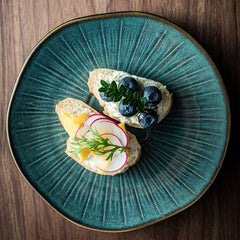 Japanese-Style Ceramic Shallow Plate