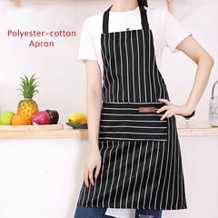 Neckline Striped Apron