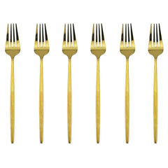 6 Pcs Silver/Gold Flatware 8.2 Inch Stainless Steel Fork Set