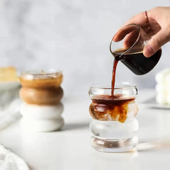 Glass Coffee Cups with Straw and Brush
