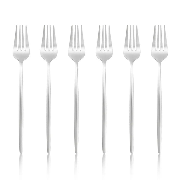 6 Pcs Silver/Gold Flatware 8.2 Inch Stainless Steel Fork Set