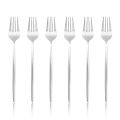 6 Pcs Silver/Gold Flatware 8.2 Inch Stainless Steel Fork Set