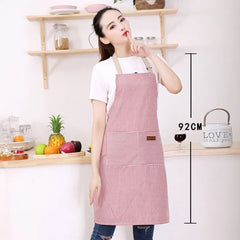 Neckline Striped Apron