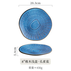 Japanese-Style Ceramic Shallow Plate
