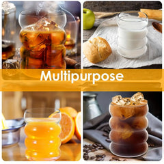 Glass Coffee Cups with Straw and Brush