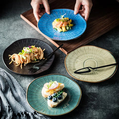 Japanese-Style Ceramic Shallow Plate