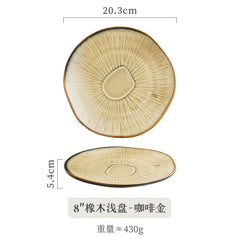Japanese-Style Ceramic Shallow Plate