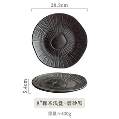 Japanese-Style Ceramic Shallow Plate