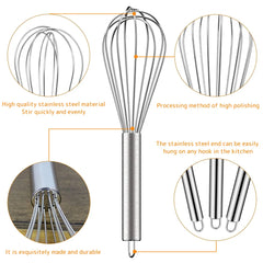Stainless Steel Whisk - 3 Pack