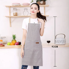 Neckline Striped Apron